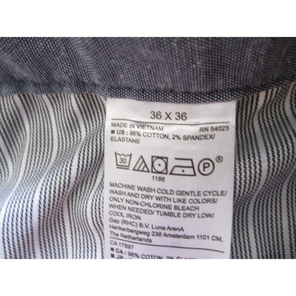 Men Banana Republic Relaxed Tapered Fit Cotton Stripes Pants Sz 36x30 (MP332) - Picture 8 of 9